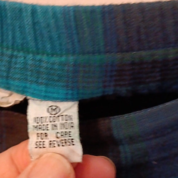 Teal and Navy Blue Plaid Pleated Midi Skirt - Picture 3 of 6